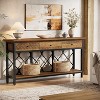 Tribesigns 70.86" Extra Long Console Sofa Table with 3 Drawers, Industrial 2-Tier Narrow Entryway Table for Living Room, Hallway - 4 of 4
