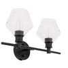 Elegant Lighting Gene 2 light Black and Clear glass Wall sconce - 2 of 4