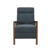 23.75'' Wood Upholstered Hand Manual Club Recliner with Push-Back, Waterfall Back, Contemporary Design and Rubberwood Frame - 2 of 4