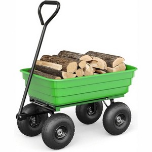 600 Lbs Poly Garden Dump Cart, Camping Beach Wagon w/180° Rotating Handle, Heavy Duty Yard Carts, Quick Release Utility Wheel Barrow Trolley - 1 of 1