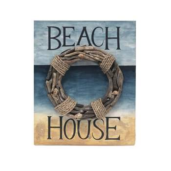 Beachcombers Beach House Drift Wall Plaque Wall Hanging Decor Decoration Hanging Sign Home Decor With Sayings 11 x 1.5 x 14 Inches.