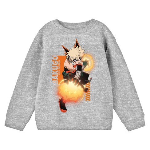 My Hero Academia Bakugo Boy's Athletic Heather Long Sleeve Sweatshirt - image 1 of 2