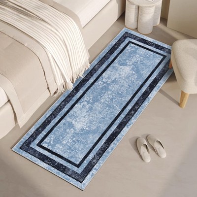 Washable Rug Non Slip Entryway Mat - Soft Accent Throw Rug for Bedroom, Entry, Living Room, Non-Shedding