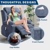 360¡ã Swivel Rocker Recliner Chair with Heat and Massage, Widen Overstuffed Oversize Single Sofa Lounge Chair with USB Charging - 2 of 4