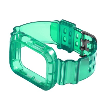 Insten Watch Band with Bumper Case For Apple Watch 44mm 42mm Series SE 6 5 4 3 2 1, Replacement Soft TPU Strap, Green
