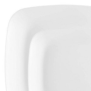 Smarty Had A Party Solid White Flat Rounded Square Plastic Dinnerware Set - 120 Sets - 1 of 4