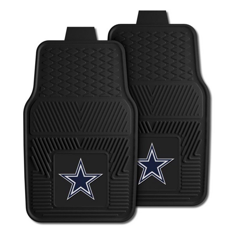 Fanmats 27 x 17 Inch Universal Fit All Weather Protection Vinyl Front Row Floor Mat 2 Piece Set for Cars, Trucks, and SUVs, NFL Dallas Cowboys, 1 of 7