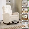 Modern Recliner Rocking Glider Armchair - High Back w/ Wood Legs & Side Pocket, Nursery/Living Room/Bedroom - 4 of 4