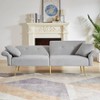APRILSOUL79.4"Modern Teddy Upholstered Accent Loveseat Sofa With Side Pocket,Folding Sleeper Sofa Bed - 2 of 4