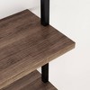 39" 3 Tier Wall Mount Floating Bookshelf Reclaimed Oak/Matte Black - Nathan James: Industrial Pipe Frame, Keyhole Mount - 4 of 4