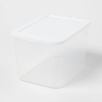 70qt Clear Storage Box with White Lid - Brightroom™