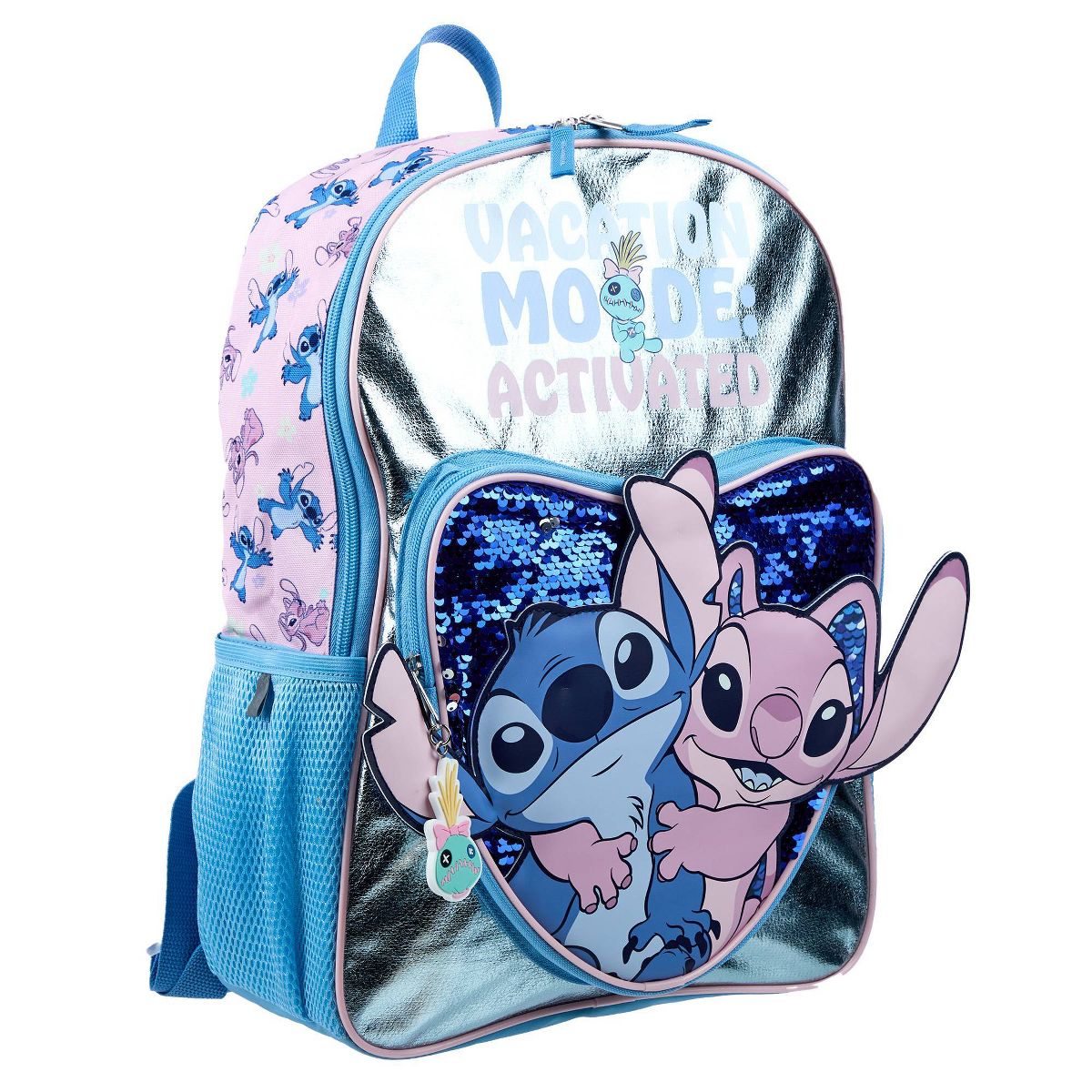 Disney Kids' Stitch and Angel 16" Backpack - Blue - thumbnail 3