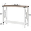 Farmhouse Console Table, Narrow Entryway Table, Sofa Table with 2 Open Shelves - 3 of 4