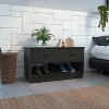 Airsurfer Storage Bench with Two Open Shelves and Two Drawers, Versatile Entryway Seating Organizer for Living Room or Hallway - Black - 2 of 4