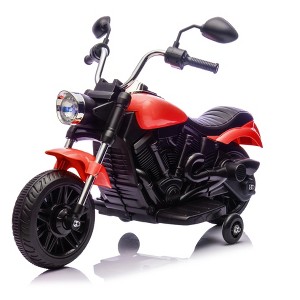 12V Kids Electric Motorcycle w/ Training Wheels - Ride-On Toy for Ages 3-5 w/ Reverse, Headlight, Horn & Music - 1 of 1
