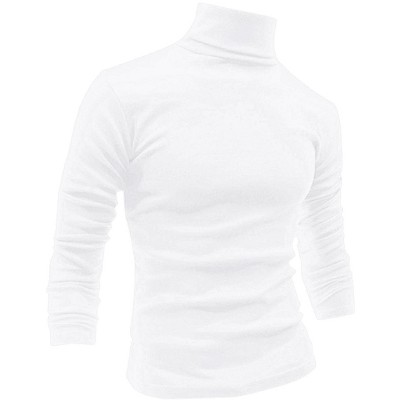 White long sleeve roll hot sale neck