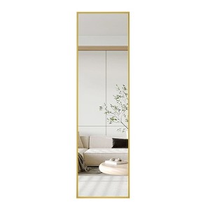 FONTOI Full Length Mirrors with Metal Frame, Wall Mounted Full Body Mirror, Bathroom Makeup Mirror for Bedroom Entrance, Gold, 15.7"*59"*0.97" - 1 of 4