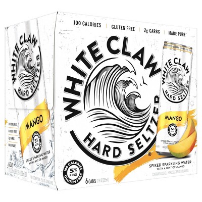 White Claw Mango Hard Seltzer - 6pk/12 fl oz Slim Cans