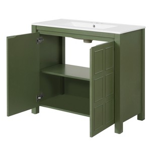 Dexmalle 36 "Bathroom Vanity Organizer with Ceramic Sink - 1 of 4