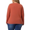Agnes Orinda Women's Plus Size Long Sleeve V Neck Button Front Casual T-shirt - 4 of 4