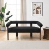 Christopher Knight Home Thomas 53 " Modern Rubberwood Boucle Upholstered Loveseat Black - 2 of 4