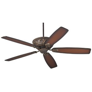 60" Casa Vieja Montego Vintage Rustic Farmhouse Indoor Ceiling Fan Bronze Teak Shaded for Living Kitchen House Bedroom Family Dining Home Office Room - 1 of 4