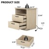 CIPACHO Natural Wooden Night Stand with Charger Station USB-C AC Ports 2 Drawers Open Storage - 2 of 4