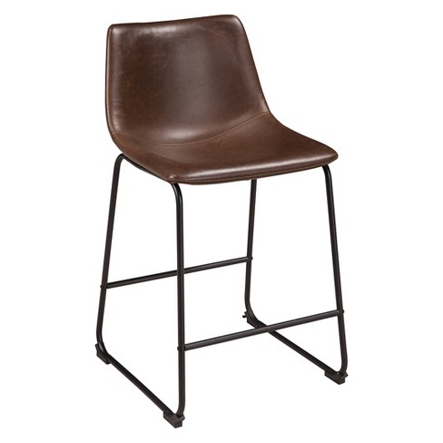 Centiar Upholstered Counter Height Barstool Brown Black Signature Design By Ashley Target