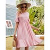 Womens Summer Dress Crew Neck Ruffle Sleeve Casual Flowy Midi Dress - 2 of 4