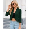 Women's Ruffle Back Hem Jacket 3/4 Sleeve Open Front Cardigan With Split Cuffs - 3 of 4