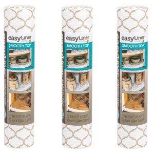 Duck EasyLiner Smooth Top Non-Adhesive Shelf and Drawer Liner, Taupe Quatrefoil - 1 of 4