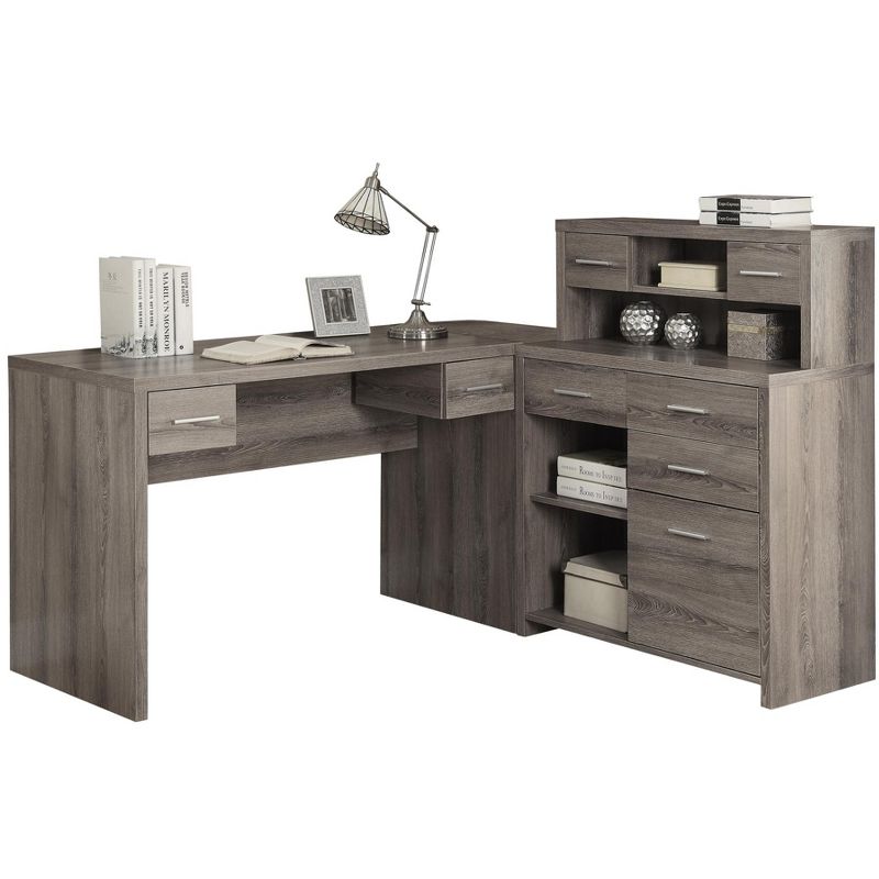 Monarch Specialties Computer Desk L-Shaped, Left or Right Set- Up, Corner Desk with Hutch 60"L, 2 of 6