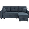 TiramisuBest 85.5" Sleeper Sofa Bed with Storage Chaise, Reversible L-Shaped Couch, Blue Upholstered Sectional for Living Room & Small Space - 3 of 4