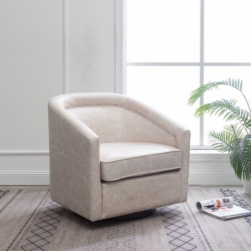 Swivel best sale armchair leather