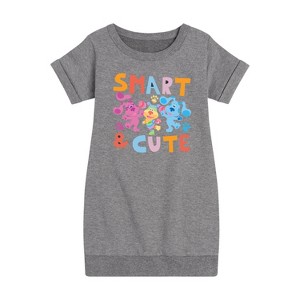 Girls' - Blue's Clues & You! - Smart & Cute Graphic Short Sleeve Fleece Dress - 1 of 3