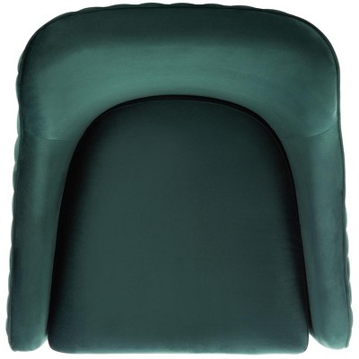 Emerald Velvet Swivel Arm Chair with Gold Brushed Base