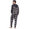 Ashford & Brooks Men's Adult Mink Fleece Hooded One-Piece Union Suit Pajamas - 4 of 4