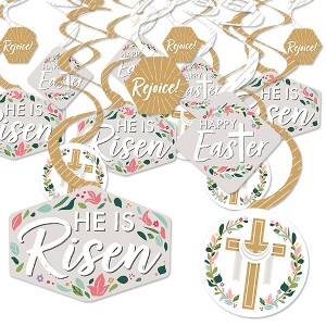 Big Dot of Happiness Religious Easter - Christian Holiday Party Hanging Decor - Party Decoration Swirls - Set of 40 - 1 of 4