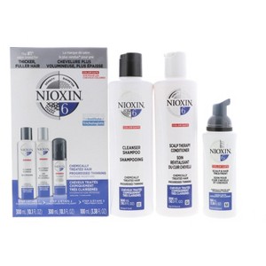 Nioxin System 6 Trio: Cleanser Shampoo 10.1 oz , Scalp Therapy Conditioner 10.1 oz , Scalp & Hair Treatment 3.38 oz - 1 of 4