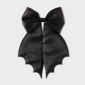 Halloween Bat Wings Hair Bow Clip - Black - 1 of 3