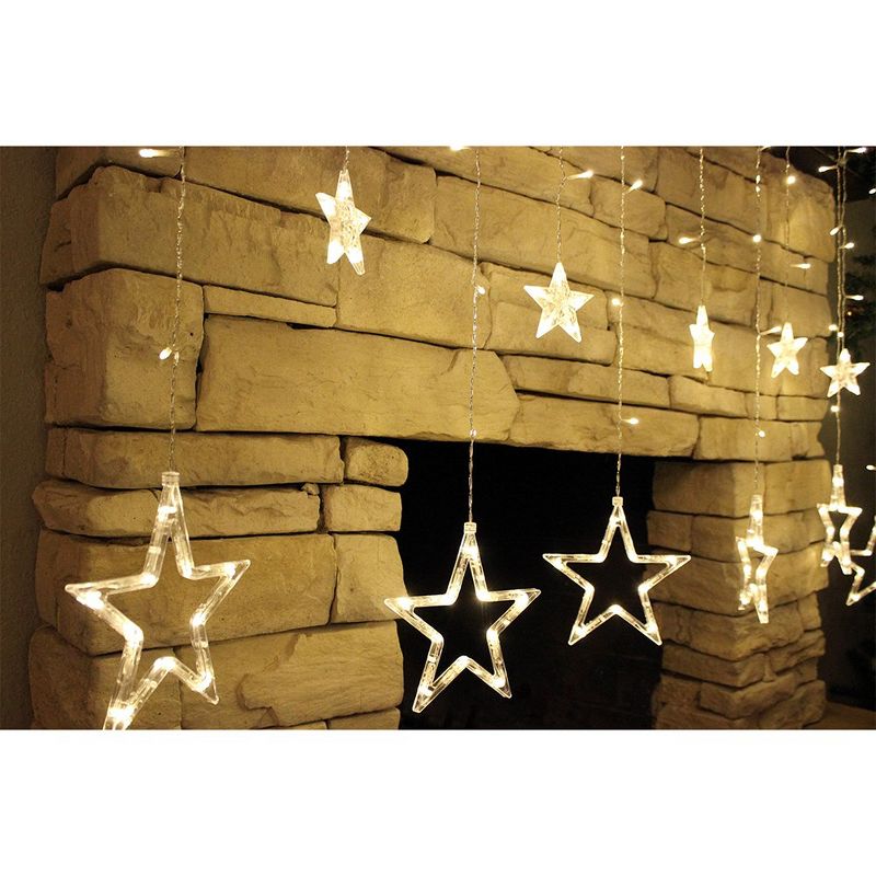 Joiedomi Star Curtain Lights Warm White 2 Packs, 4 of 7