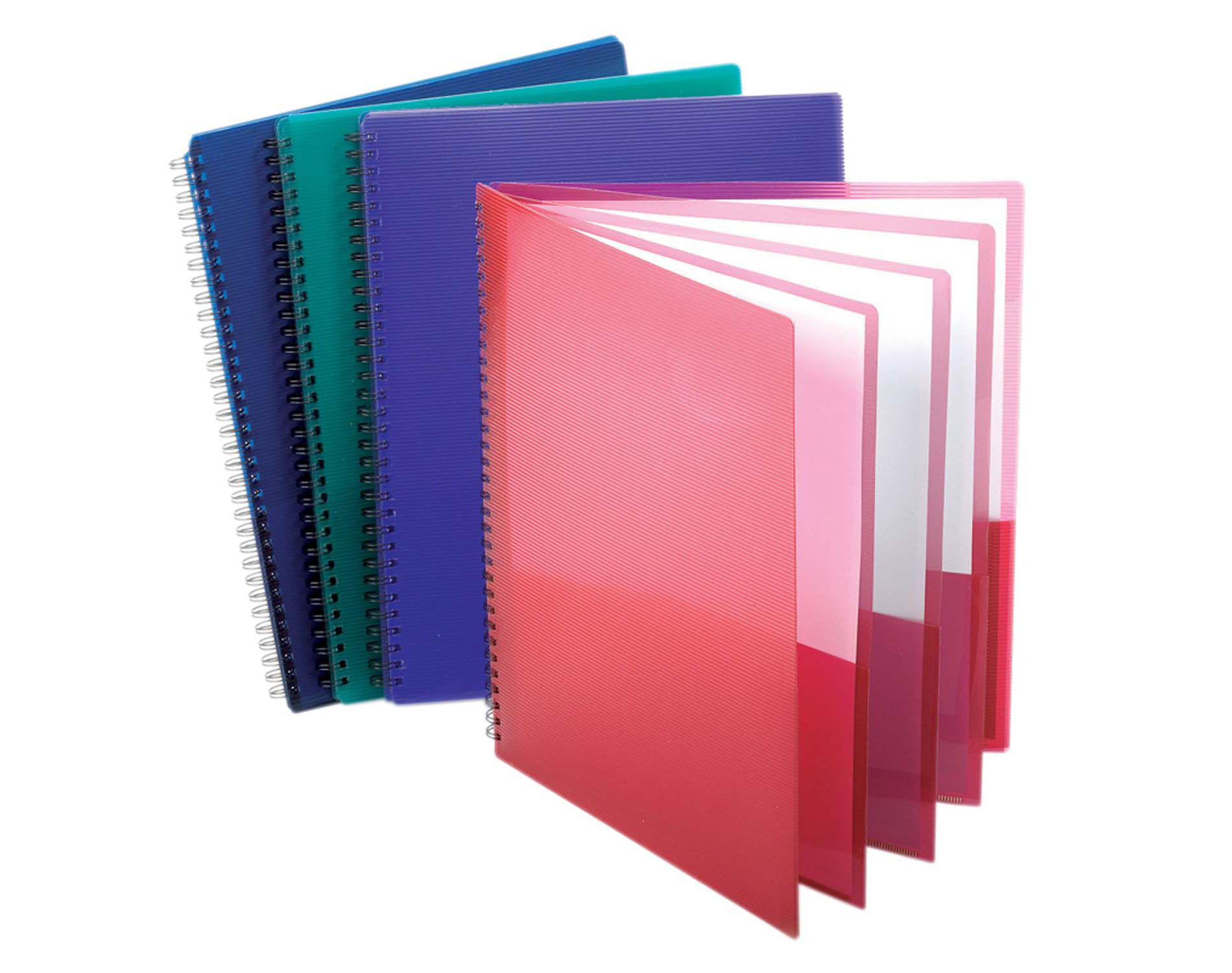 Oxford® 8-Pocket Poly Portfolios, Pack of 4