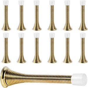 Attop 12-Pack Heavy Duty Spring Door Stops - Flexible Gold Door Stopper with Safe Rubber Tips, Protect Walls & Doors - 1 of 4