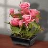 10" Articiail Potted Pink Rose Flowers - National Tree Company - 2 of 4