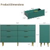 Acekool Dresser, Fluted Panel & Golden Handles, Large Capacity Organizer for Bedroom, Black/White/Natural/Green - 2 of 4