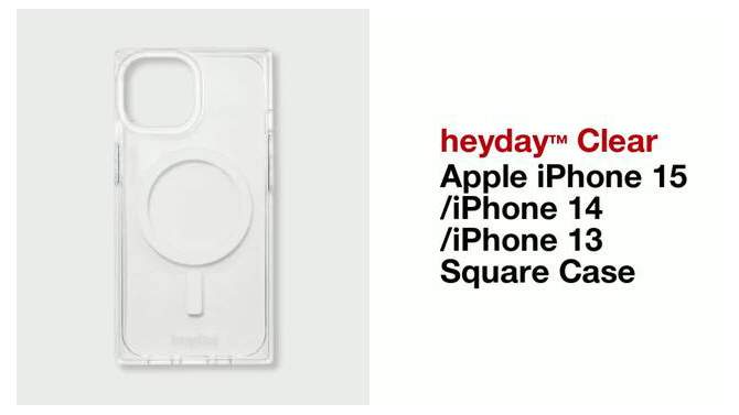 Apple iPhone 15/iPhone 14/iPhone 13 Square Case - heyday&#8482; Clear, 2 of 6, play video