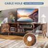 Vynxaria Brown Panel TV Cabinet, Fits 55"/60" TVs, Adjustable Shelves, Enclosed Spaces, Cable Management - 4 of 4