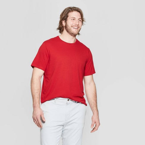 Men's & Tall Every Wear Short Sleeve T-shirt Goodfellow Co™ Red Velvet 5xlt : Target