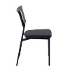 Set of 2 Rattan Tania Dining Chairs Black/Rattan - LumiSource: Faux Leather Seat, Steel Legs, Modern Design - 3 of 4