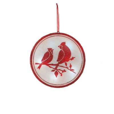 Ganz 6" Glittered Illuminated Cardinal Christmas Ornament - Red